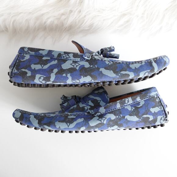 Louis Vuitton Blue Camo Monogram Driver Moccasin Loafer - Picture 4 of 16